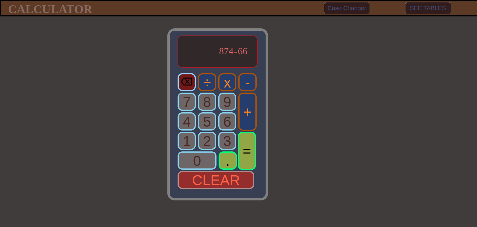 Calculator + CaseConverter + Table Genrator